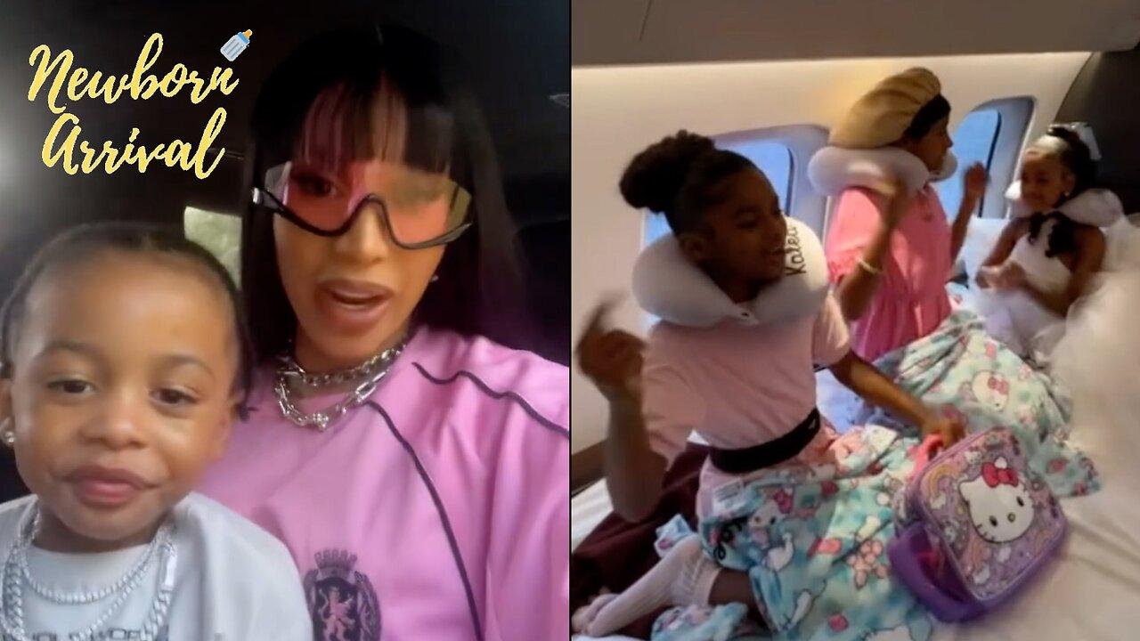Cardi B Charters A Private Jet To Fly Kulture, Wave & Offset's Daughter Kalea To Disneyland Paris! 🛩