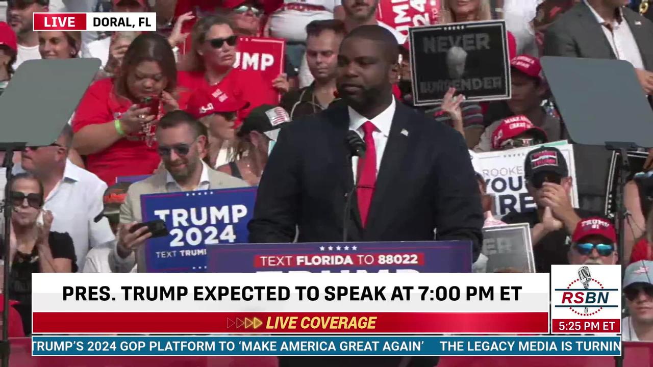 WATCH: Byron Donalds Remarks During Trump Rally in Doral, Florida - 7/9/24
