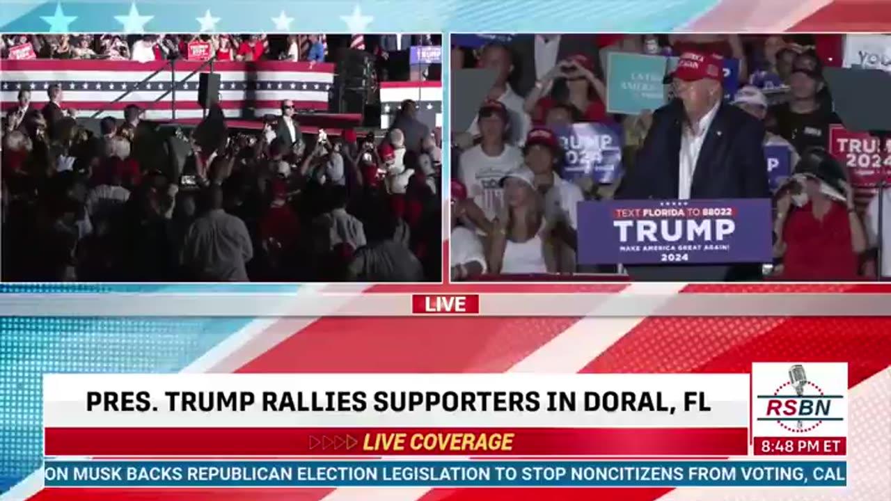 Barron Trump Receives Standing Ovation At Trump Doral Rally