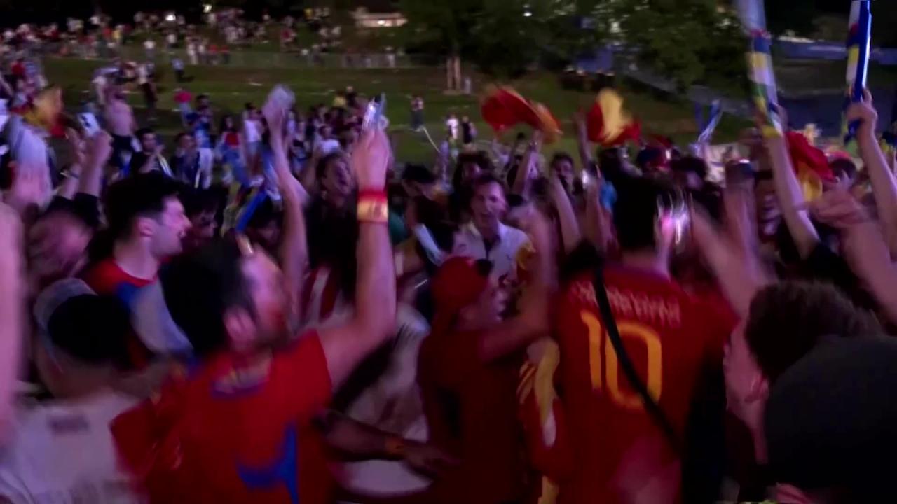 Spain fans happy after win over France