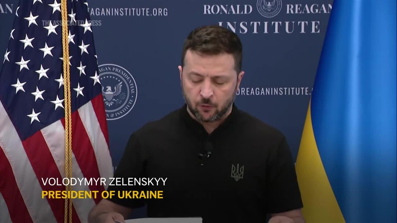 Zelenskyy says world can't wait for US November election to take action to repel Putin.mp4