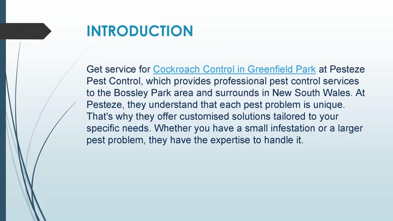 Get service for Cockroach control in Greenfield Park