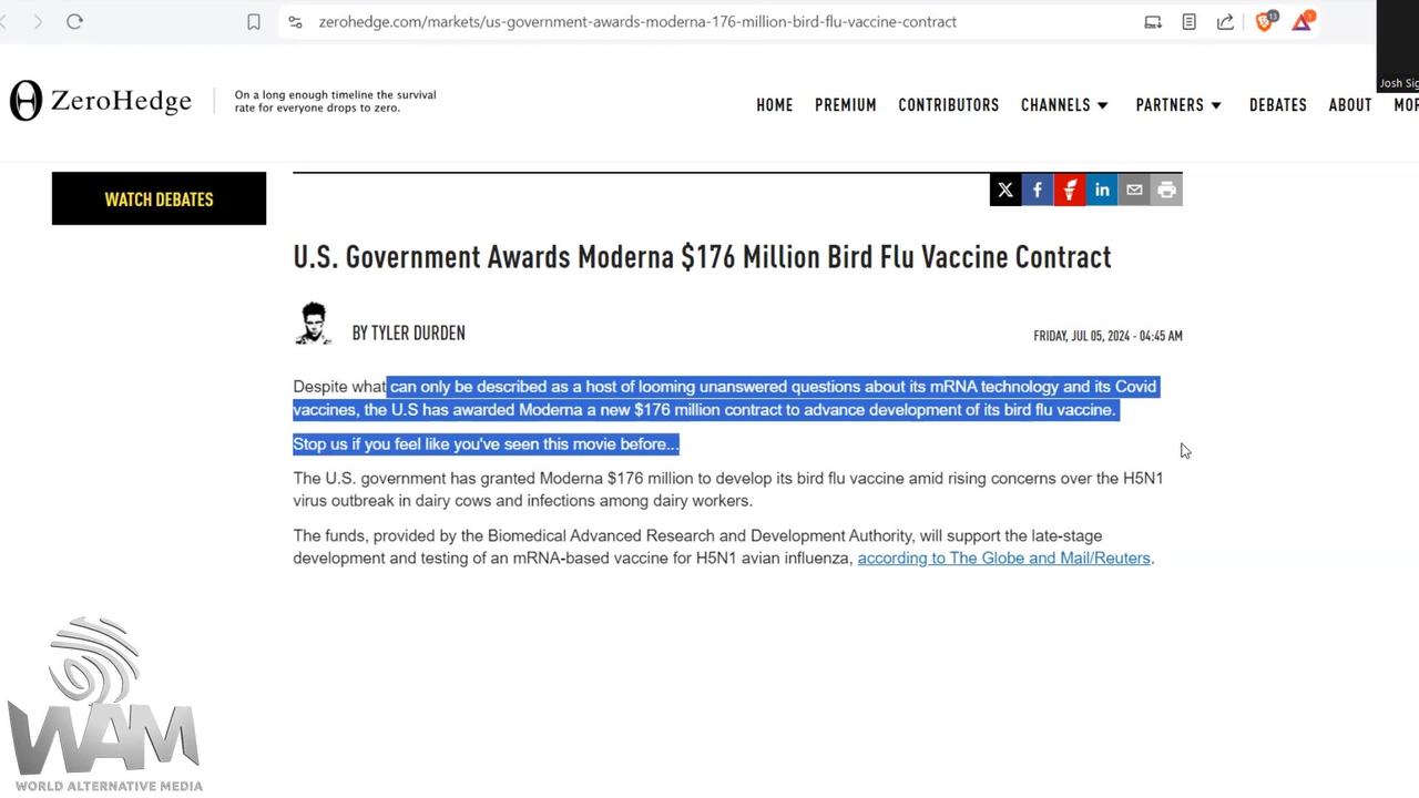 BIRD FLU VACCINE IS HERE! - Deadly mRNA Injections & Poison Meat! - What You Need To Know