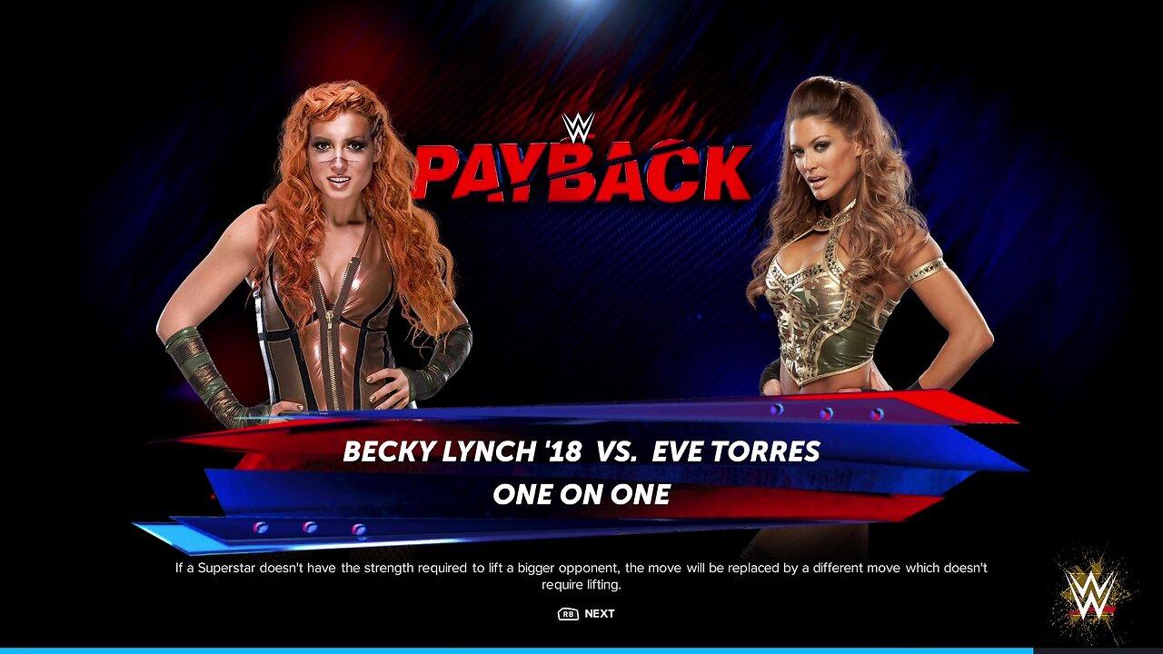 WWE 2k24 Becky Lynch vs Eve Torres