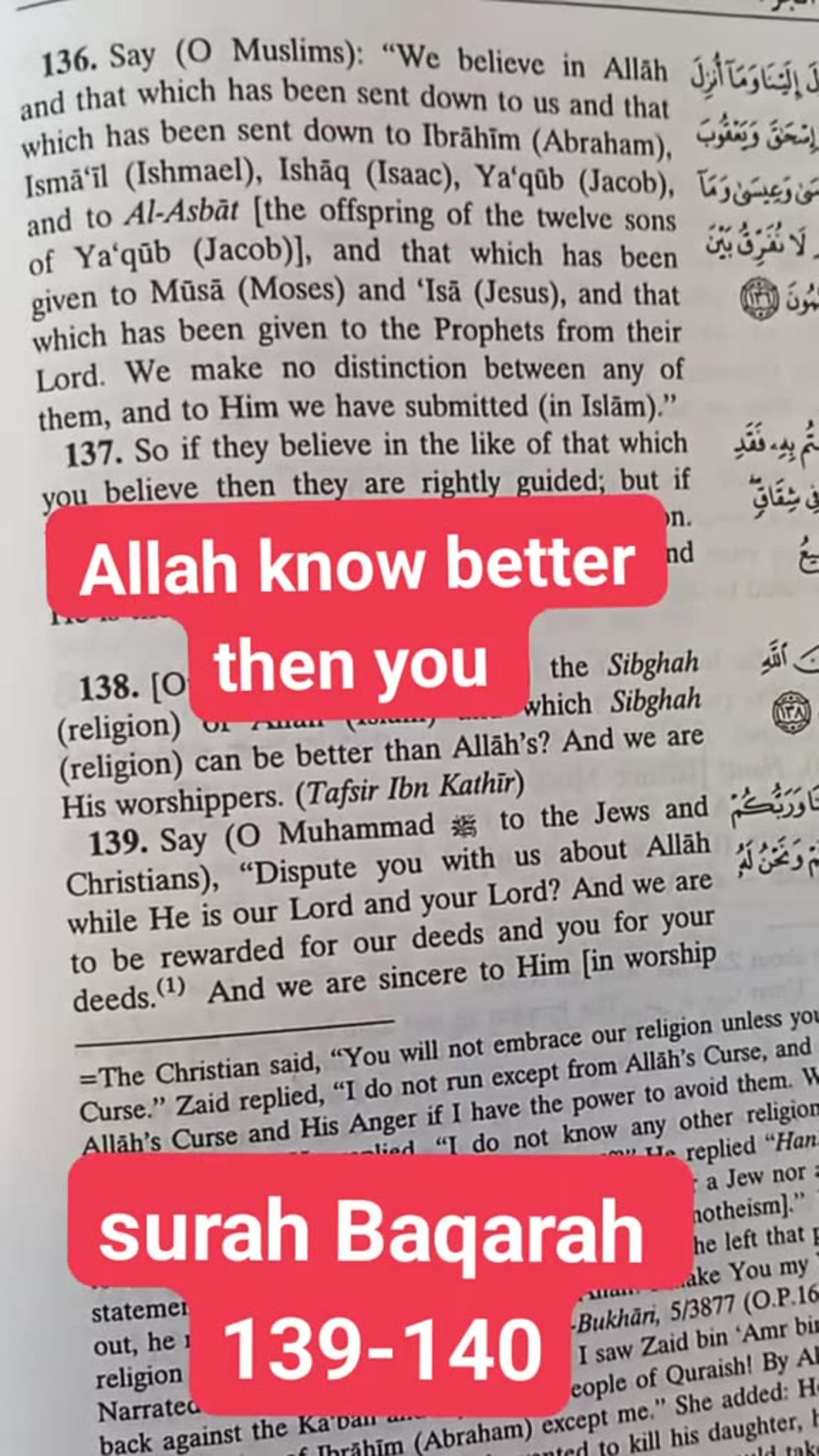 Allah knows better than you