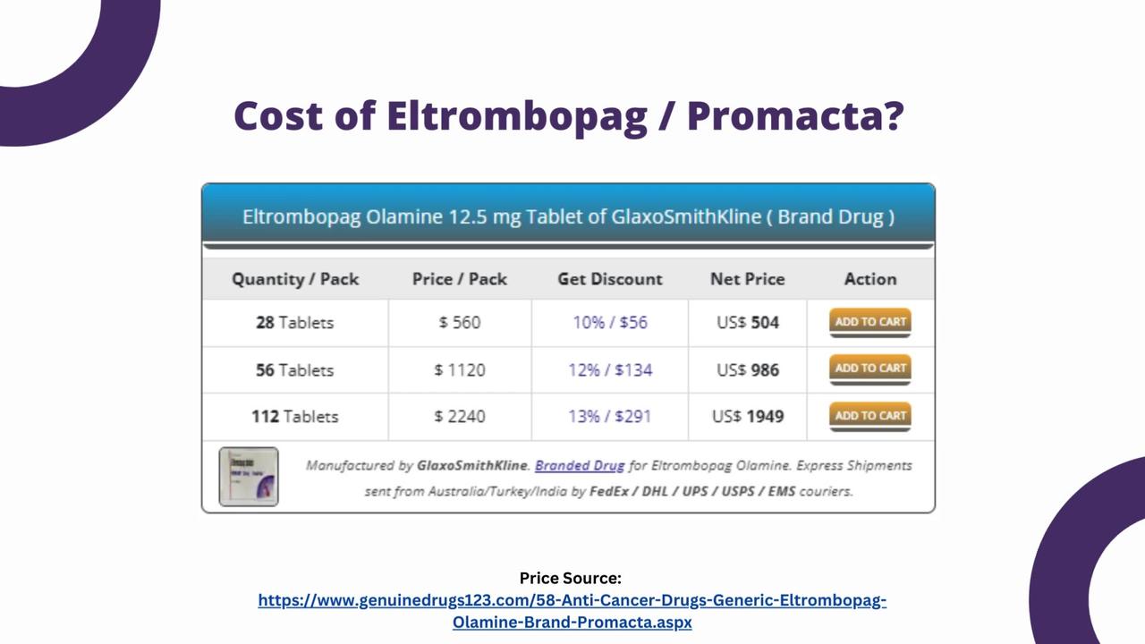 Eltrombopag (Promacta) prescribing information