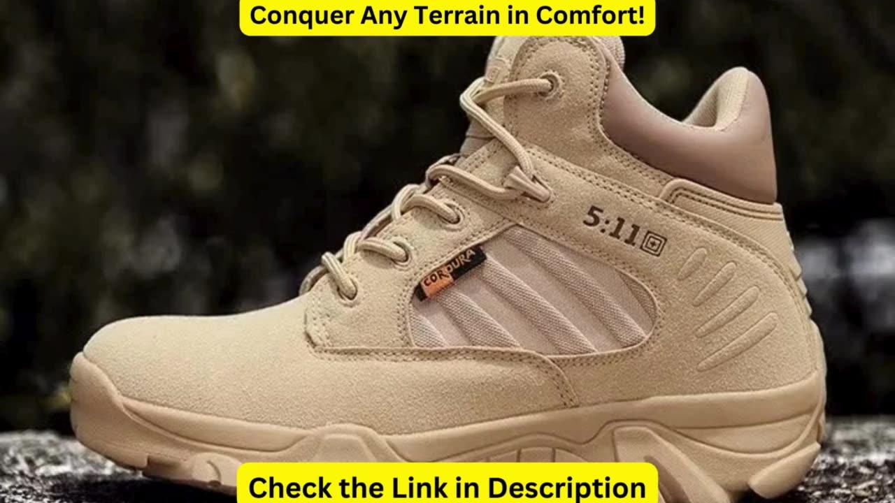 FREE SOLDIER Waterproof Hiking Work Boots Men's Tactical Boots Lightweight Military Boots Breathable