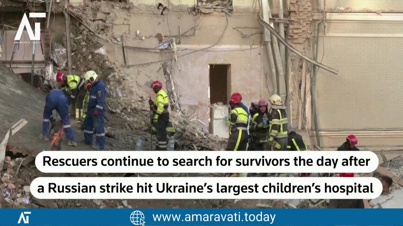 Russia Strikes Kyiv Children's Hospital & Cities, 36 Civilians Killed | Amaravati Today News