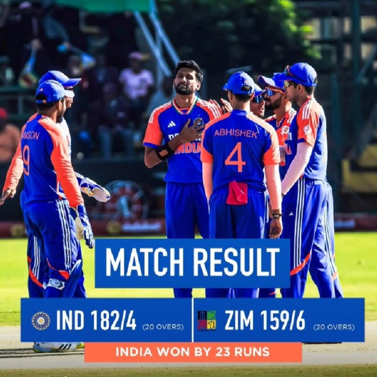 3rd T-20 India vs Zimbabwe. India won#cricket #crickett20worldcup  #shortvideo #youtubeshorts