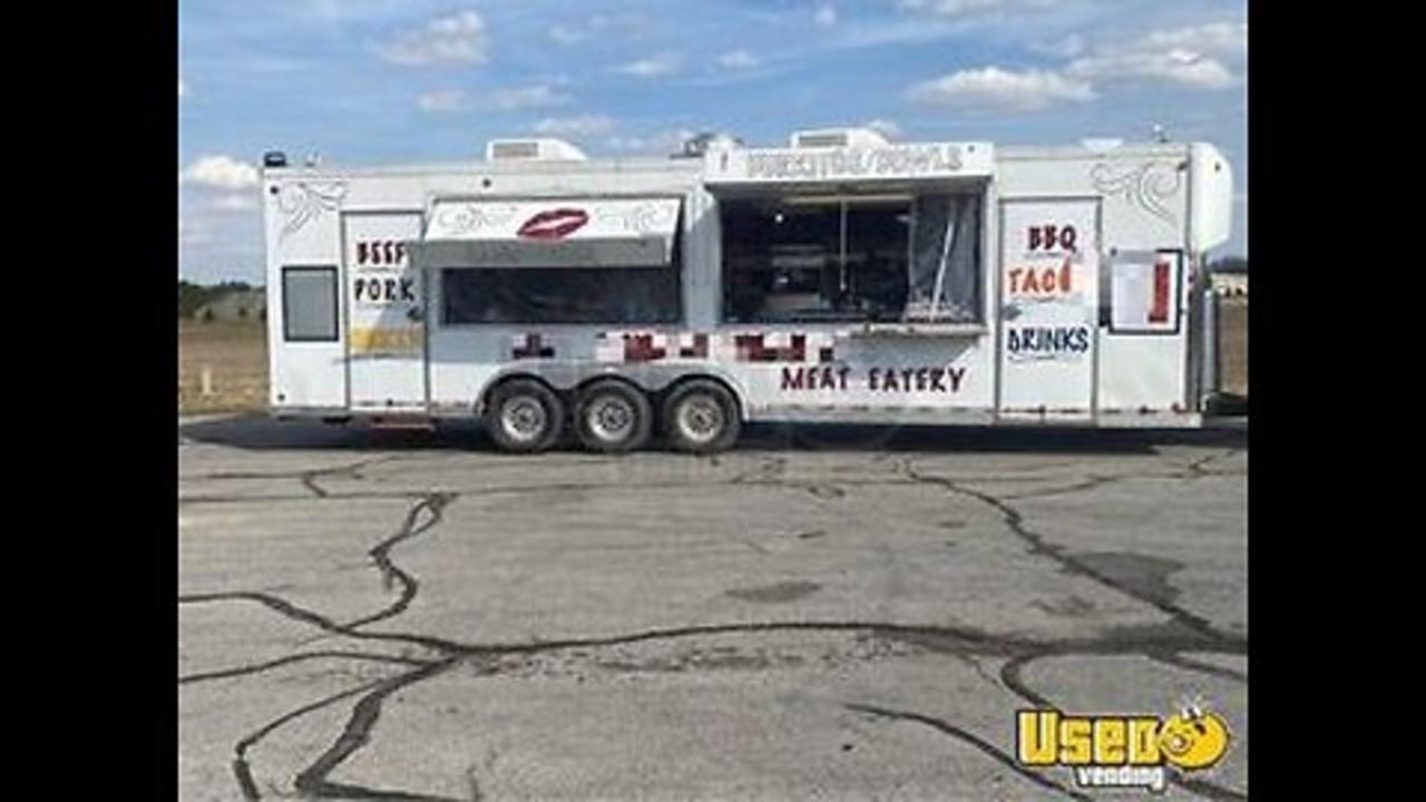 2002 30' Kitchen Food Concession Trailer with 2006 Chevrolet C10 Utility Truck for Sale in Indiana