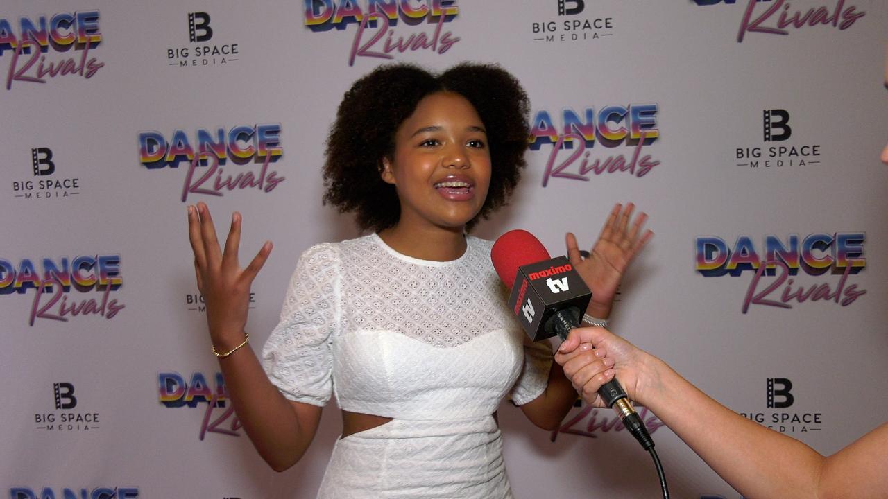 Bella Blanding talks “Dance Rivals” at the movie's world premiere in Los Angeles