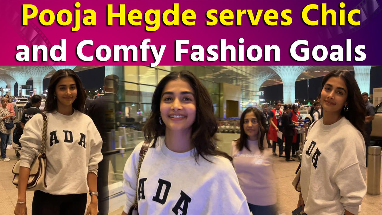 Pooja Hegde spotted in cool and casual avatar at Mumbai Airport
