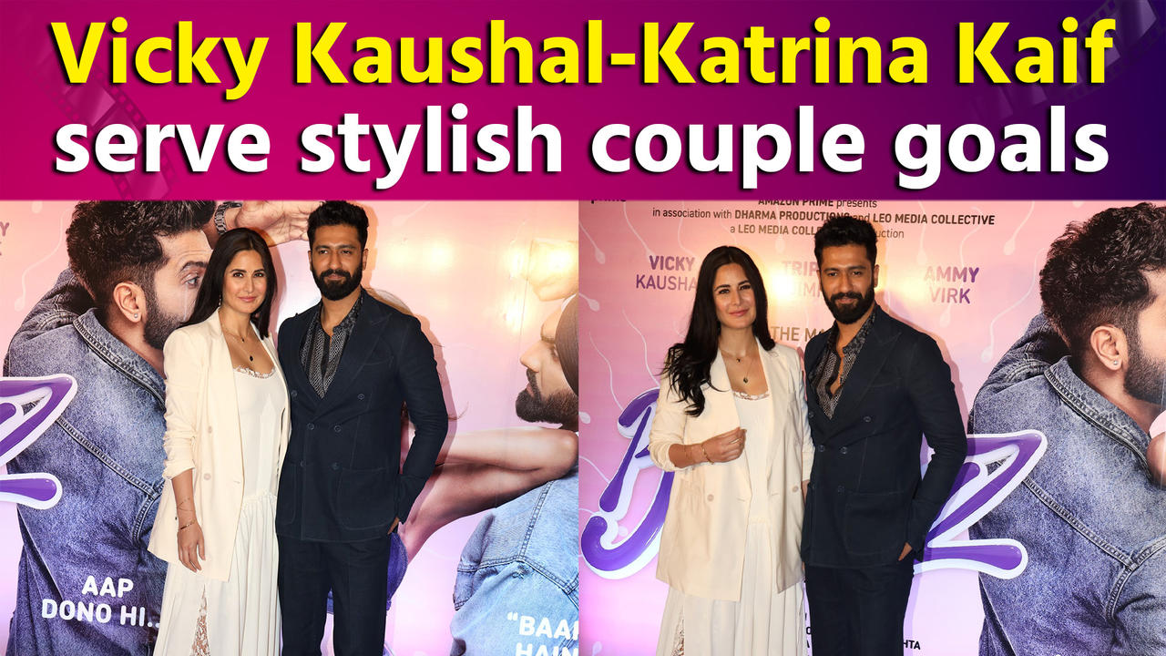 Bad Newz Screening: Vicky Kaushal-Katrina Kaif pose together