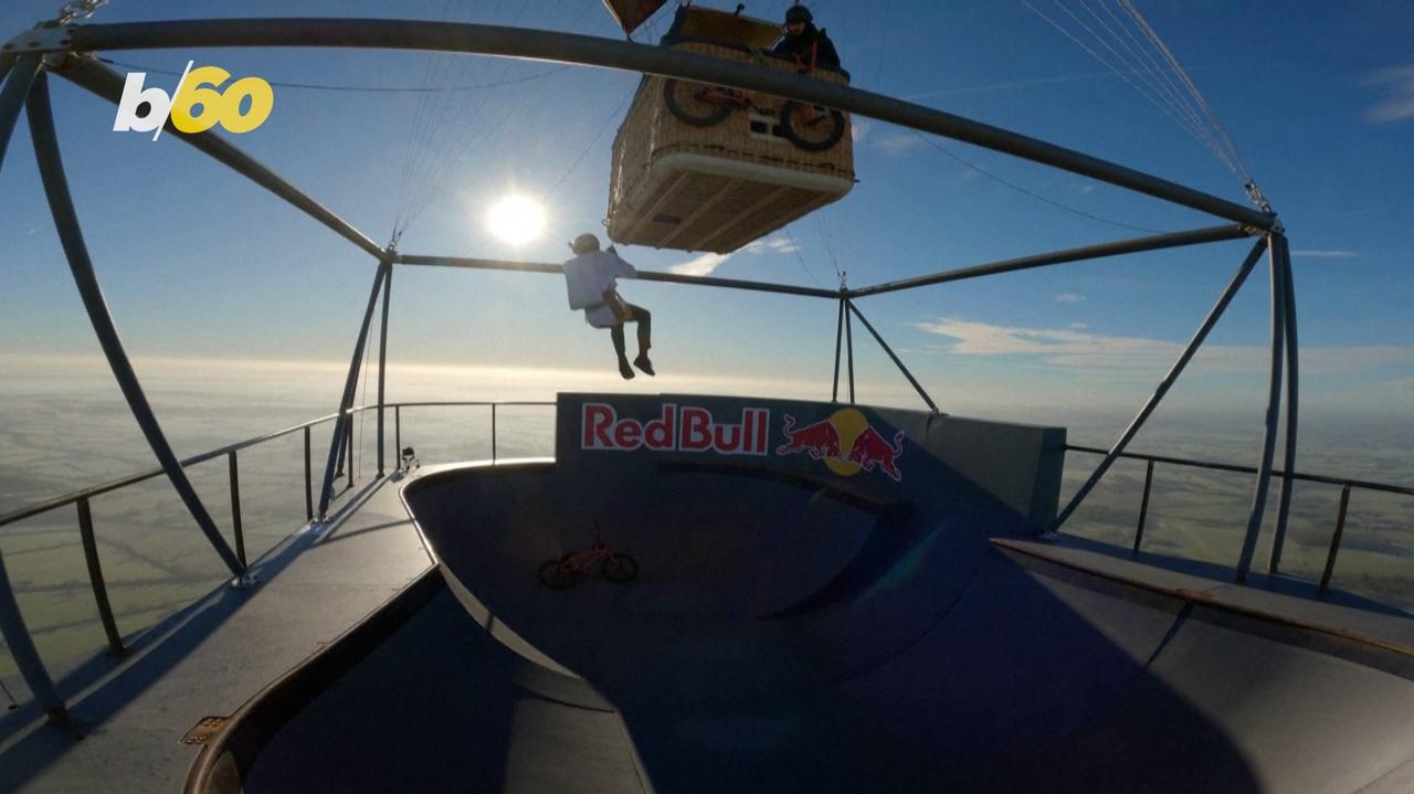 You Have to Check Out This Crazy Stunt! Riding a BMX Bike in the Sky!