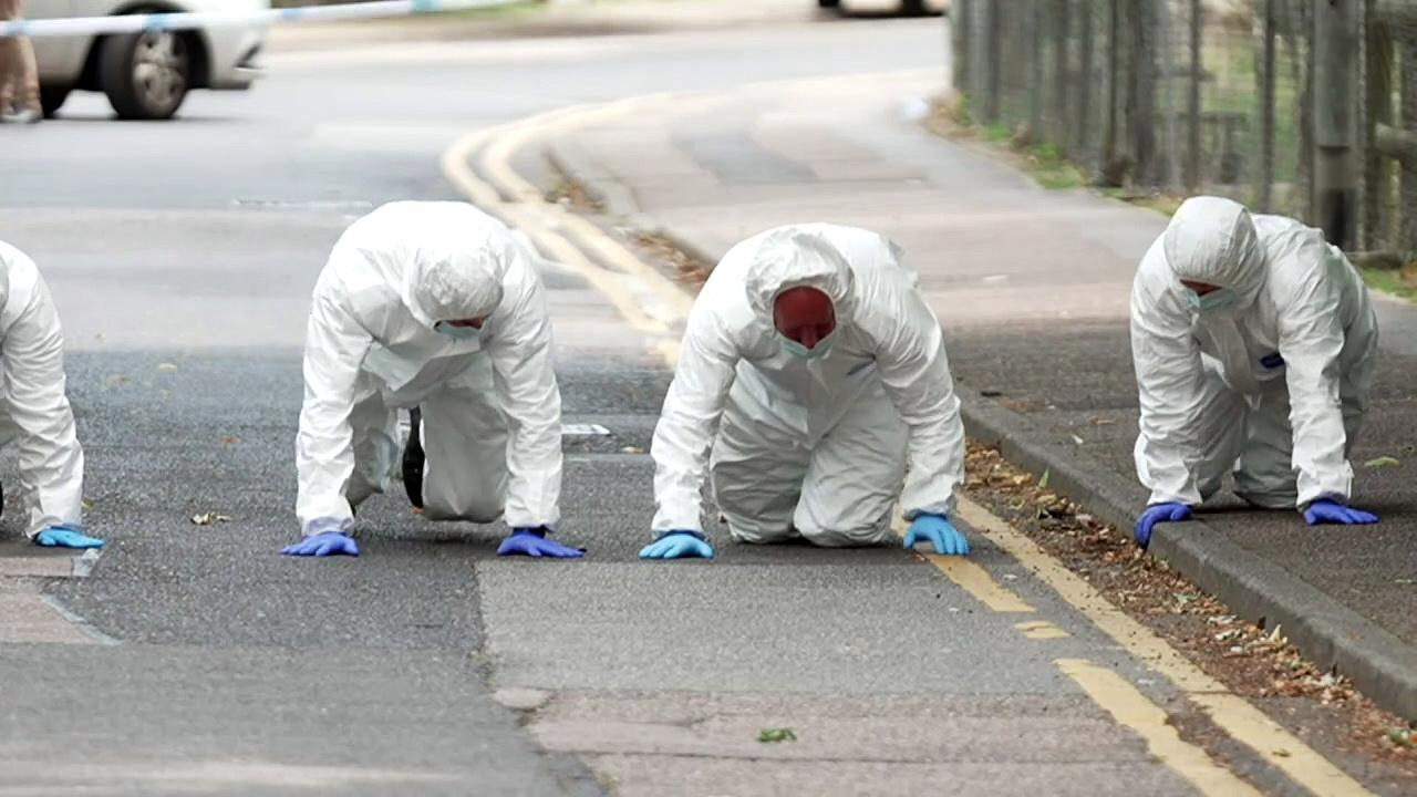 Forensic teams scour area after soldier is stabbed
