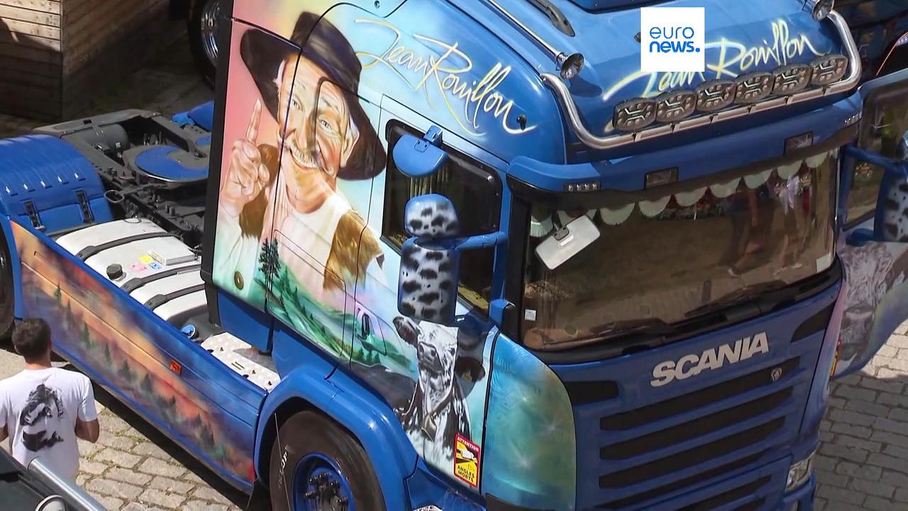 Painted and tuned trucks show off in Romania before taking to Europe`s high-ways