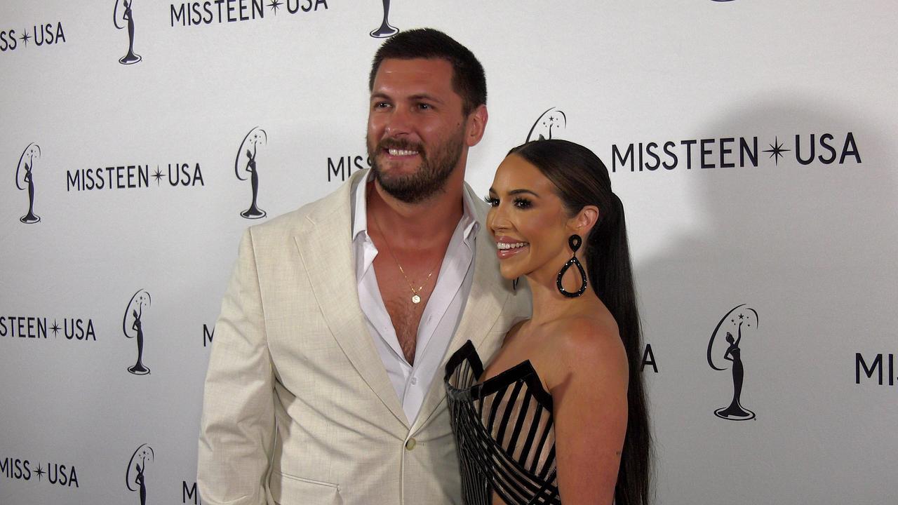 Brock Davies and Scheana Shay 2024 Miss USA Finals Red Carpet at Peacock Theatre at L.A. Live