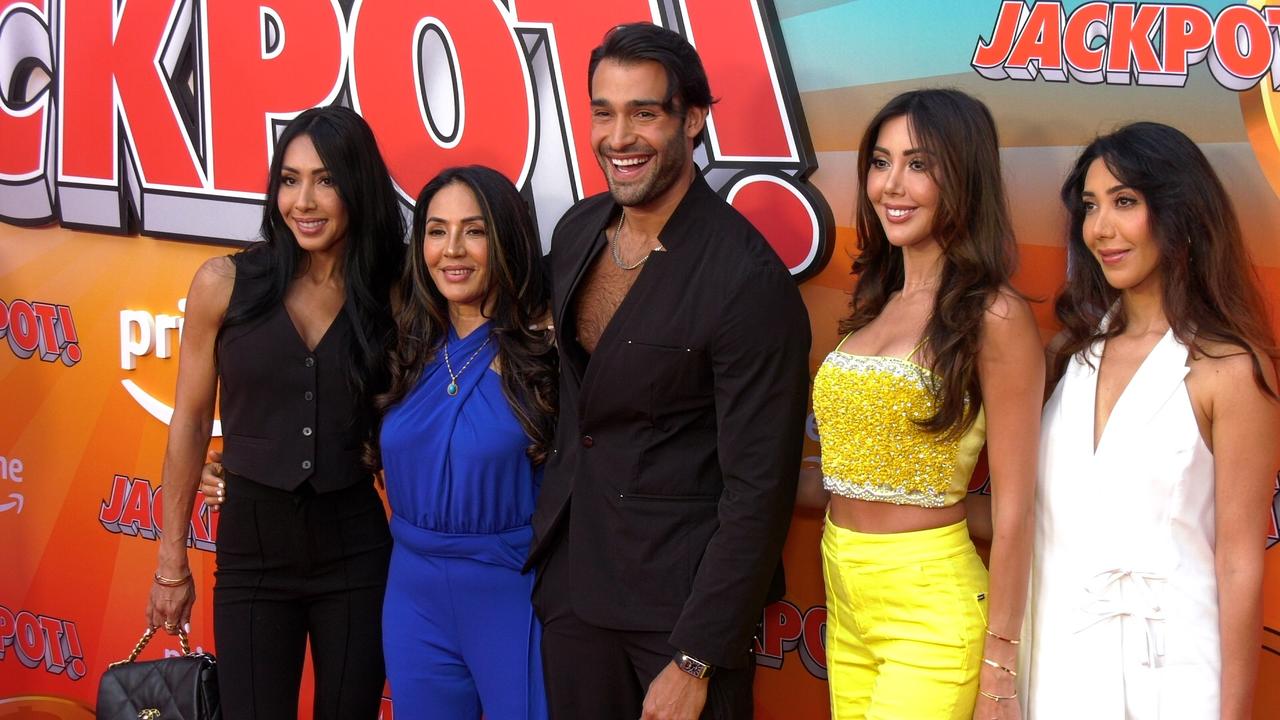 Sam Asghari attends the red carpet world premiere of Jackpot!