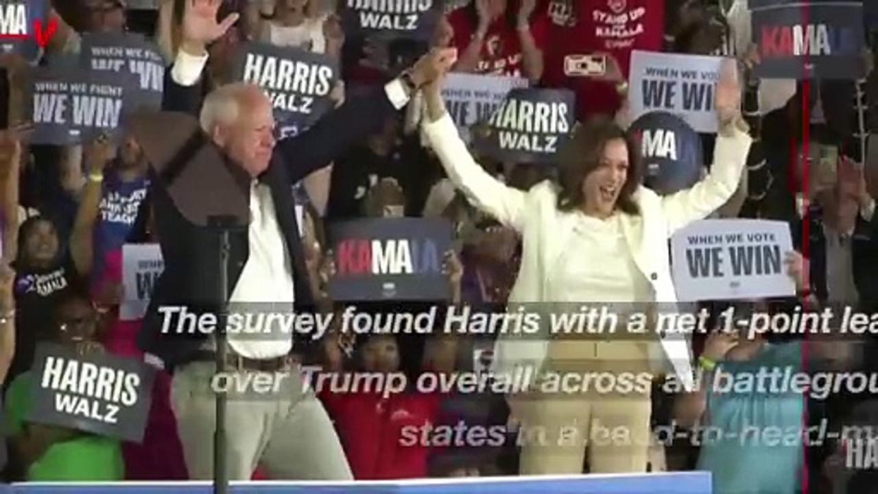 New Poll Finds Harris Leads Trump in Almost Every Battleground State