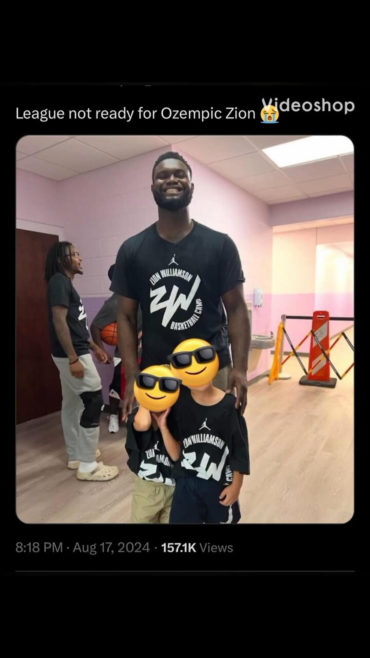 Zion Williamson shocking weight loss pic