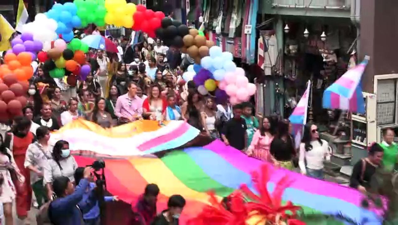 Nepal's pride parade draws hundreds for a colourful rally