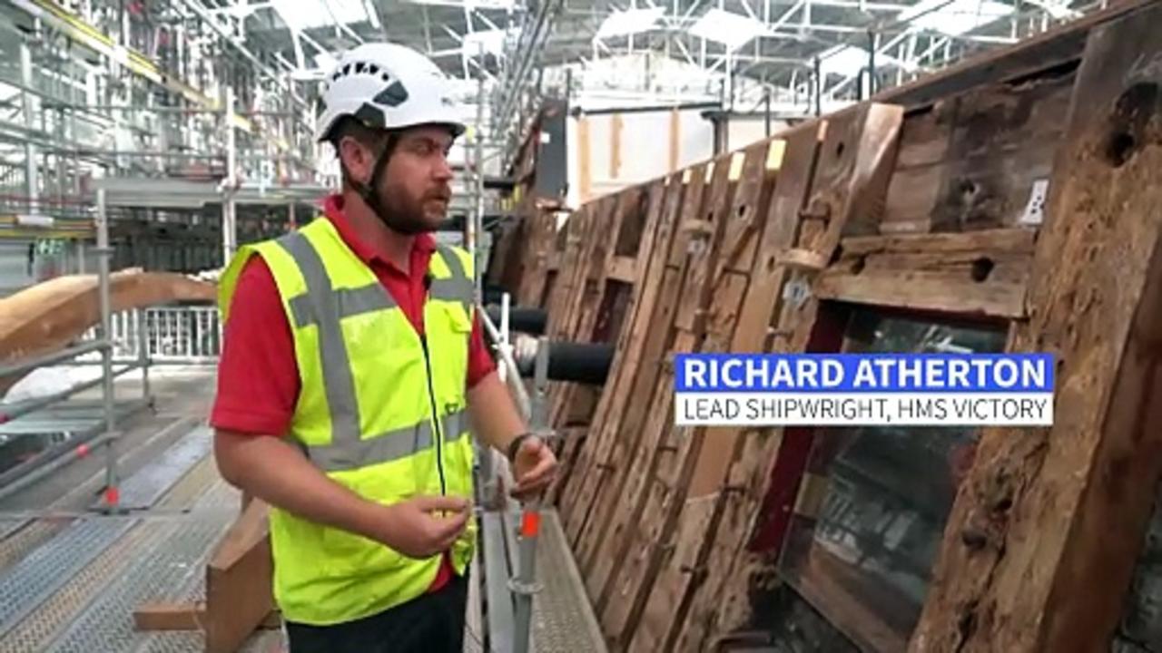 Nelson’s flagship at Battle of Trafalgar, HMS Victory, undergoing 12 year refit