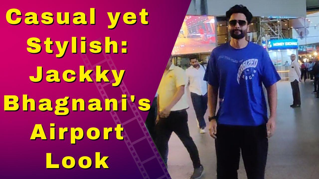 Jackky Bhagnani Makes a Fashionable Exit at Airport