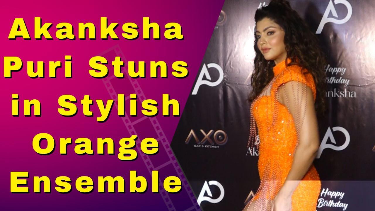 Akanksha Puri Celebrates Birthday in Vibrant Orange Dress