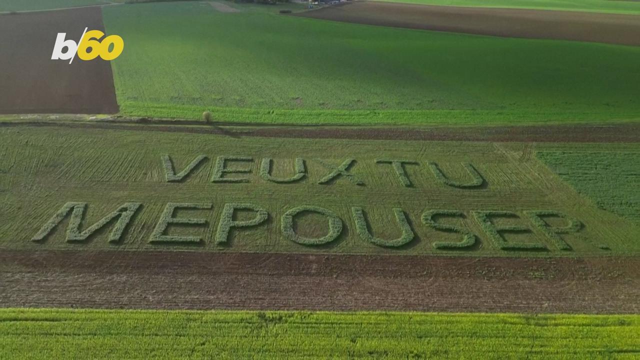 You Have to Check Out This Proposal in a Field with a Drone!