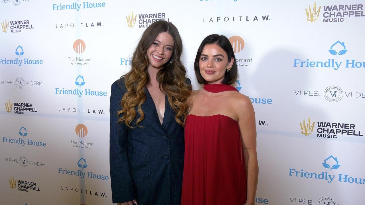 Sasha Pieterse and Lucy Hale attend the 34th annual Friendly House Awards Luncheon red carpet event