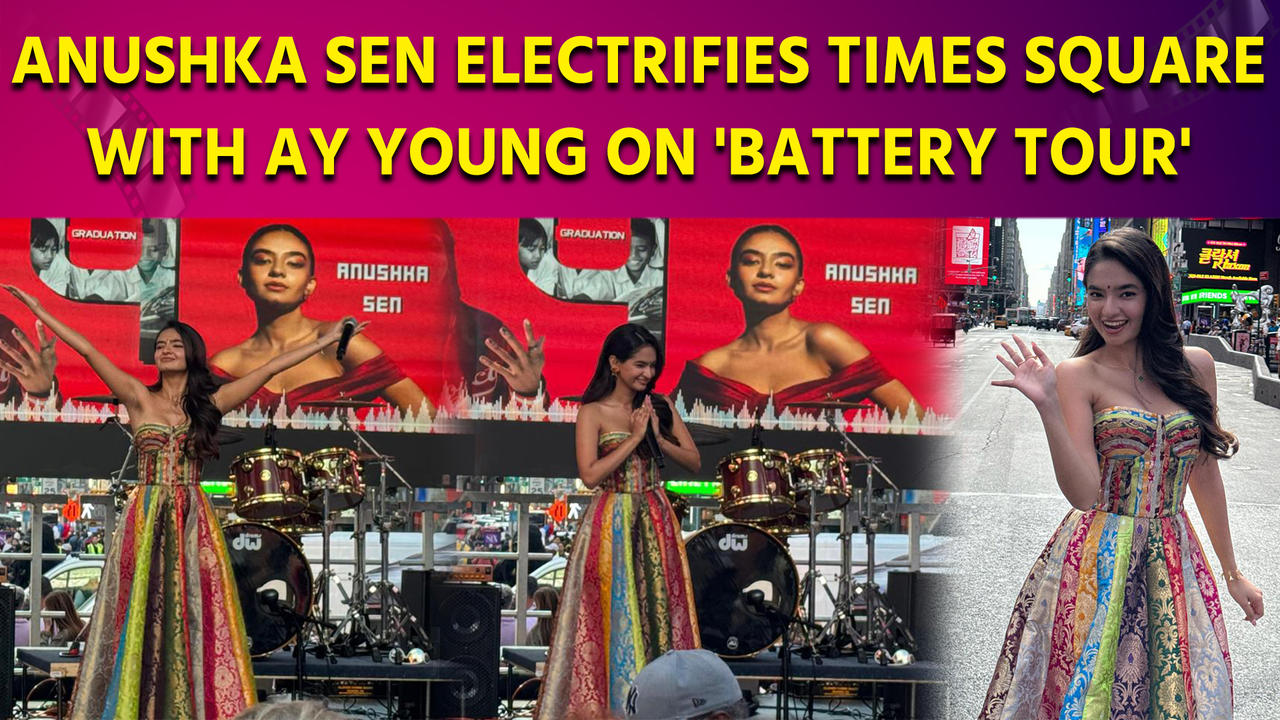 Anushka Sen Joins Forces with AY Young for High-Voltage 'Battery Tour' at Times Square