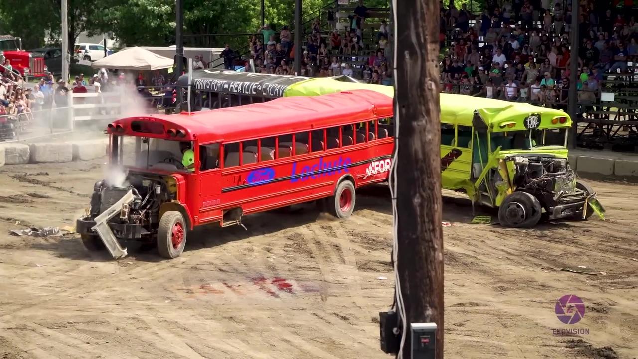 Funny Show!! Derby Bus Demolition