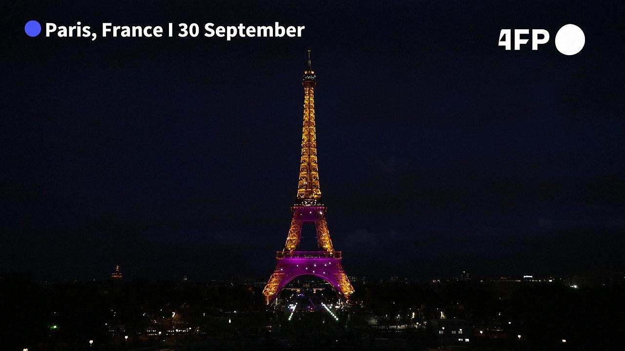 Eiffel Tower lights up for 'Pink October' campaign