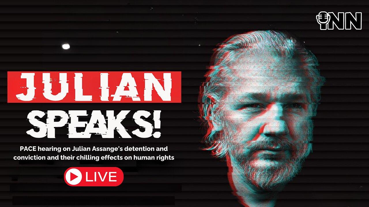 Julian Assange Speaks! 1st Time Publicly Since Belmarsh at the PACE Hearing - LIVE! Strasbourg, FR