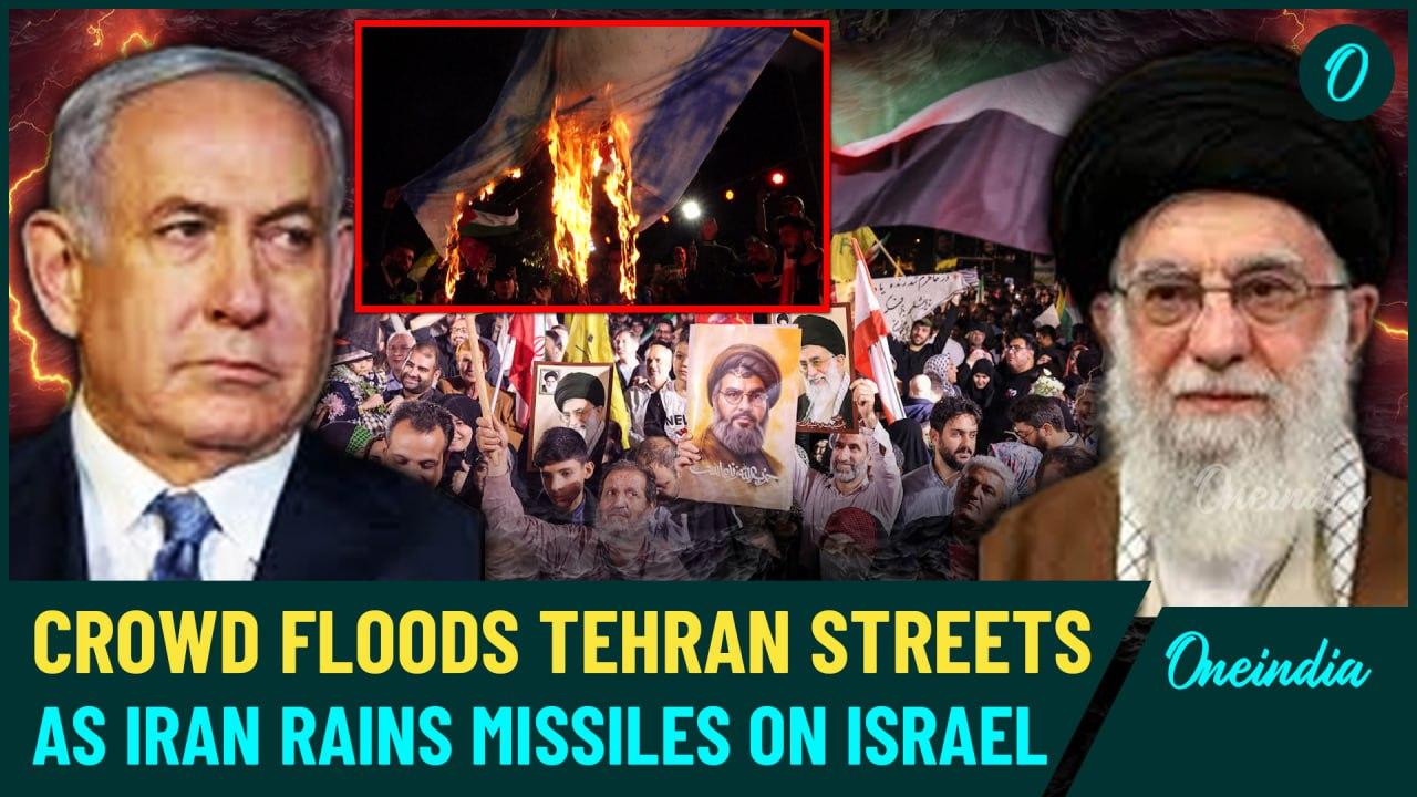 Israel Attacked | Tehran Erupts in Celebration, Israel’s Flag Set Aflame as Missiles Hit IDF Bases