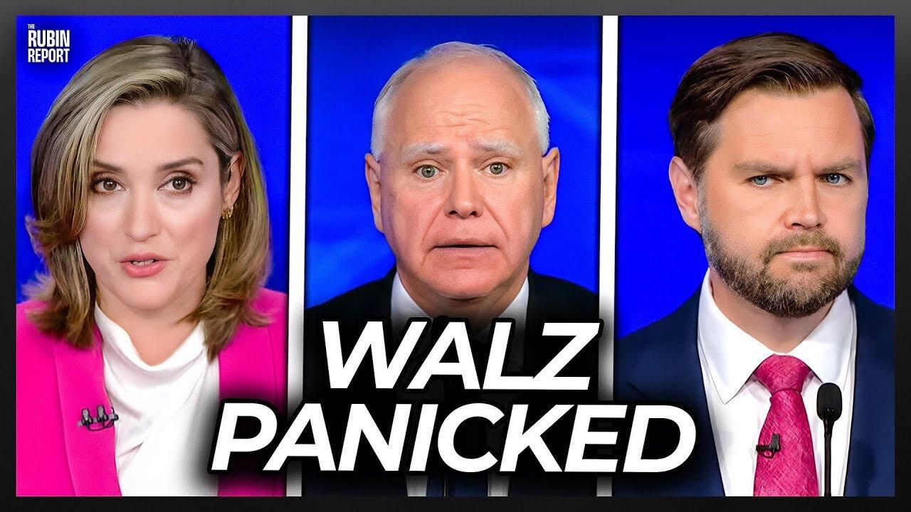 Tim Walz Panics as Moderator Points Out His Lie During JD Vance Debate