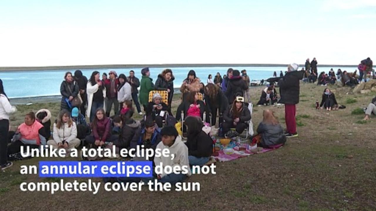 'Ring of fire' solar eclipse seen in Argentinian Patagonia