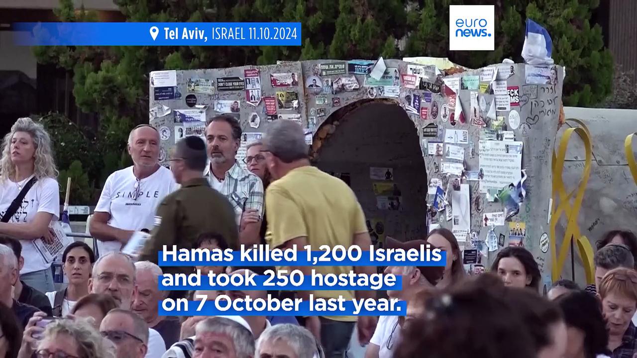 Hundreds of Israelis pray for hostages held by Hamas on holy day of Yom Kippur