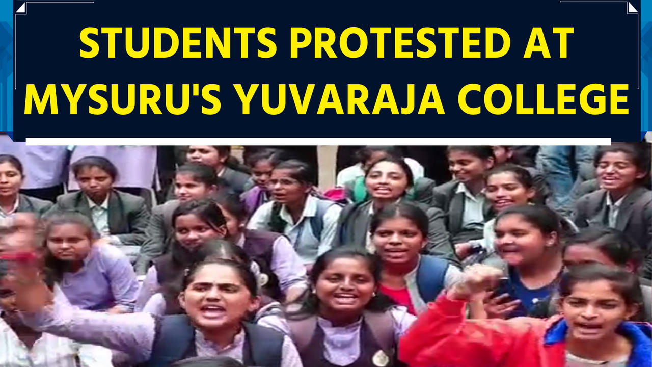 Students deprived of basic facilities erupted in anger At Mysuru's Yuvaraja College