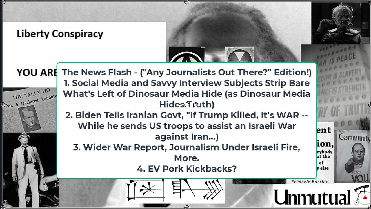 iberty Conspiracy LIVE 10-15-24! Pop Media Bias, Biden Threatens Iran War? EV Bus Maker Kickbacks!