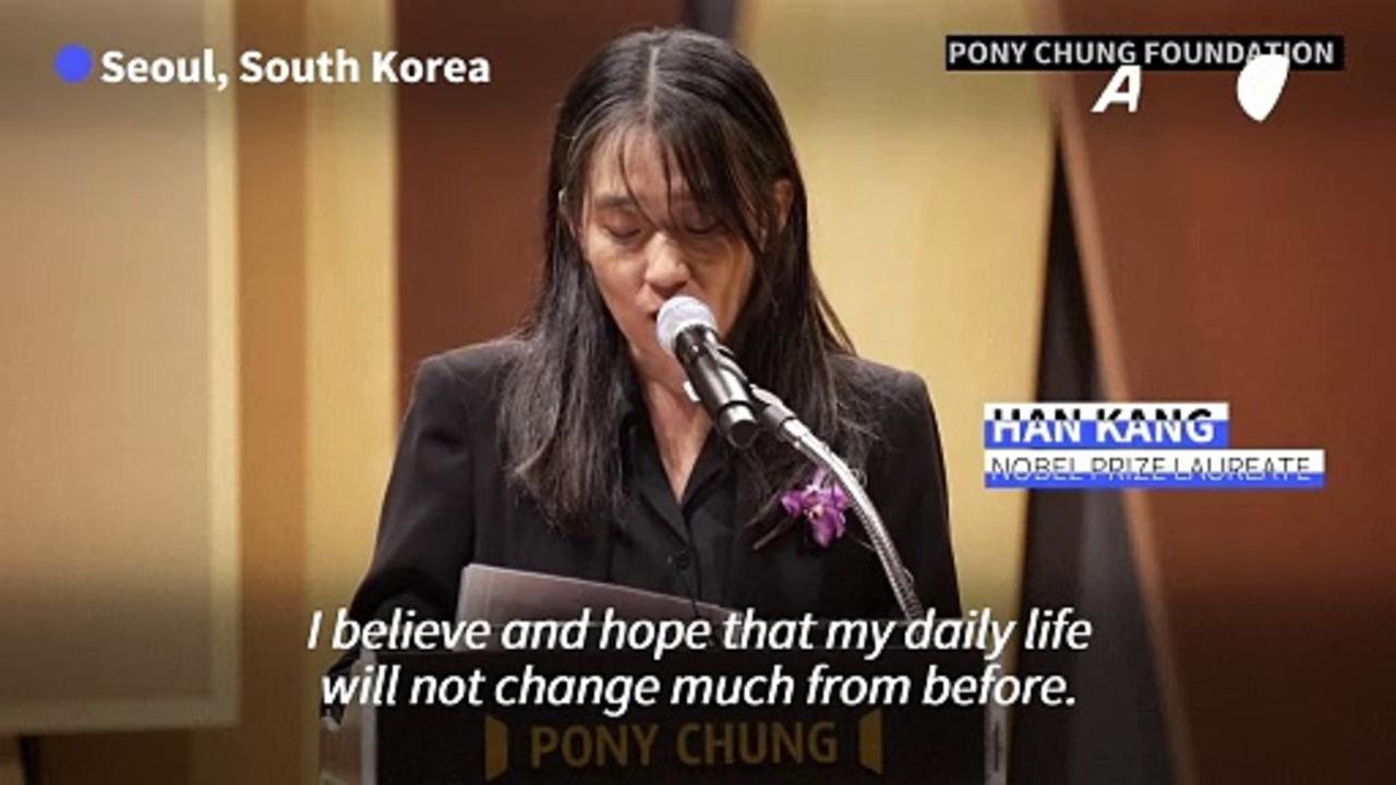 South Korean Nobel winner Han Kang hopes daily life 'won't change much'