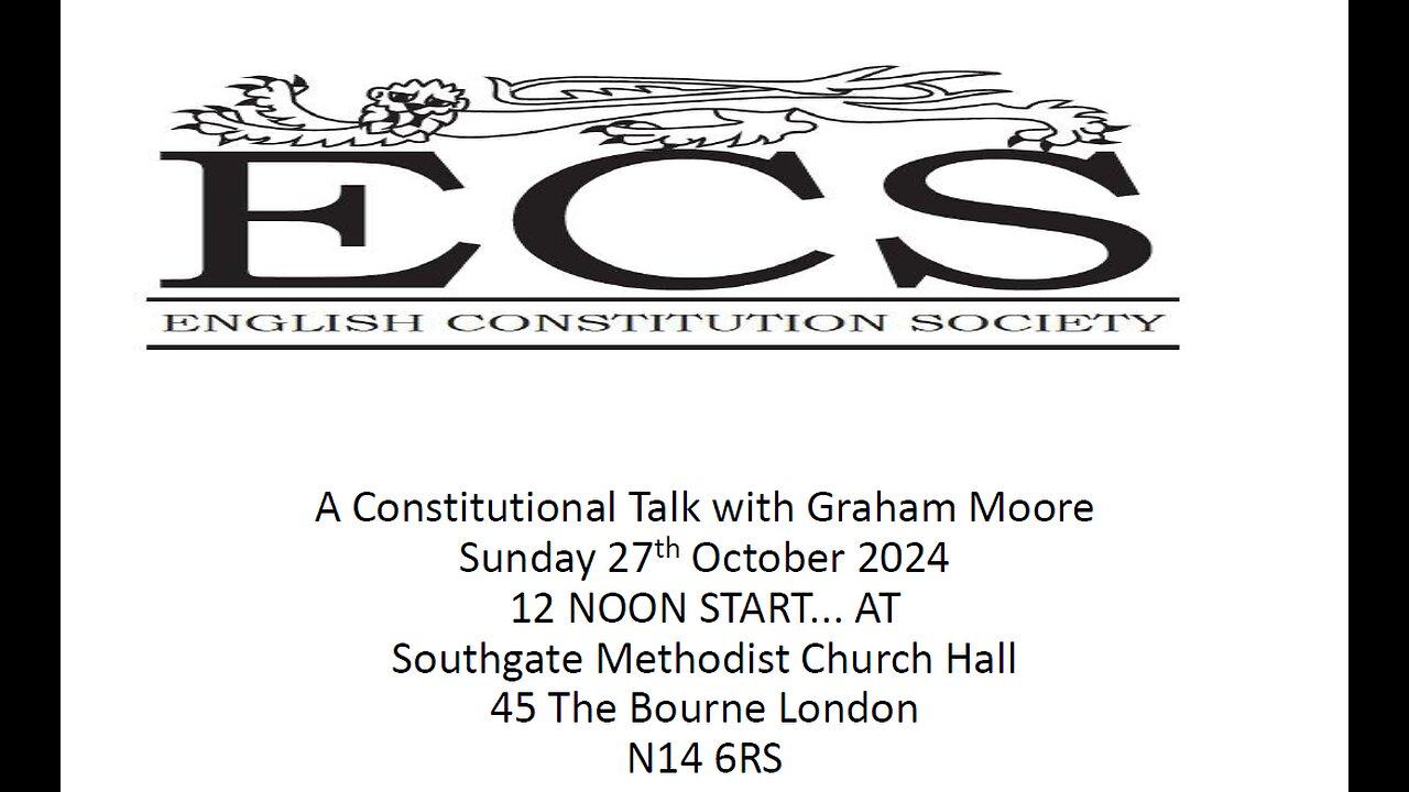 Next Sunday 27th October 2024 Constitutional talk