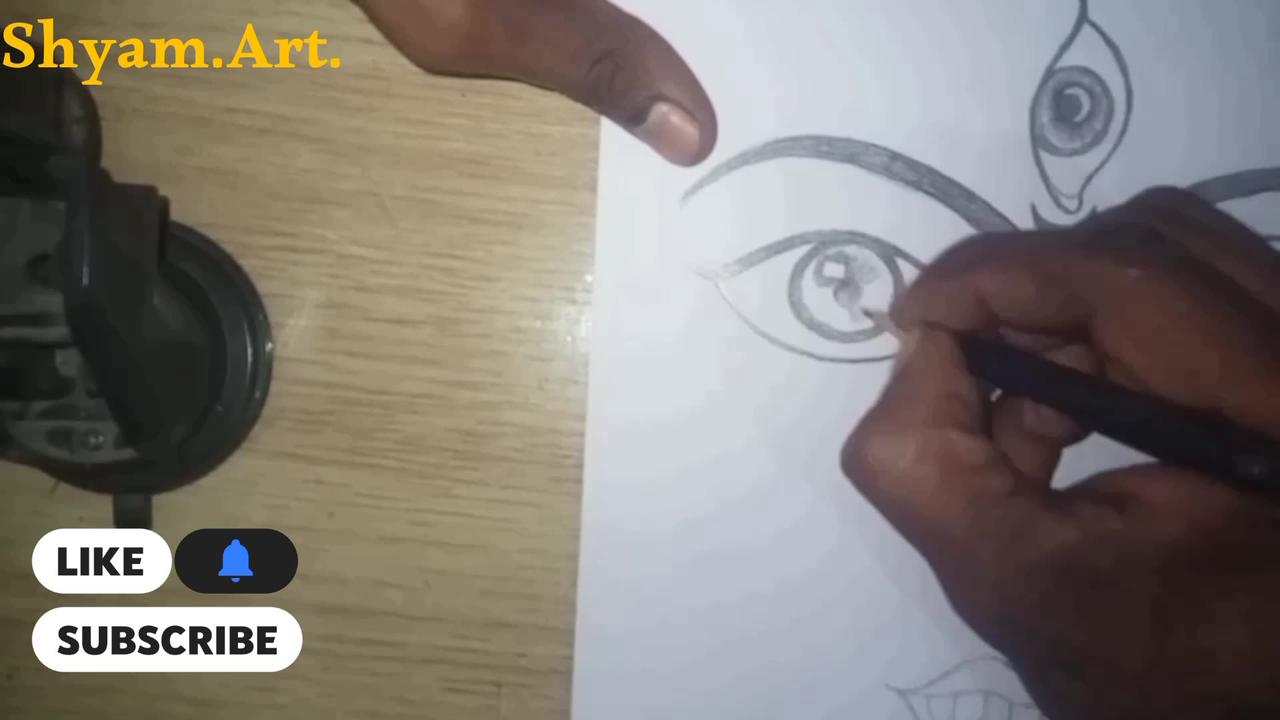 How To Draw Kali Mata Indian Art Navratri festival with music