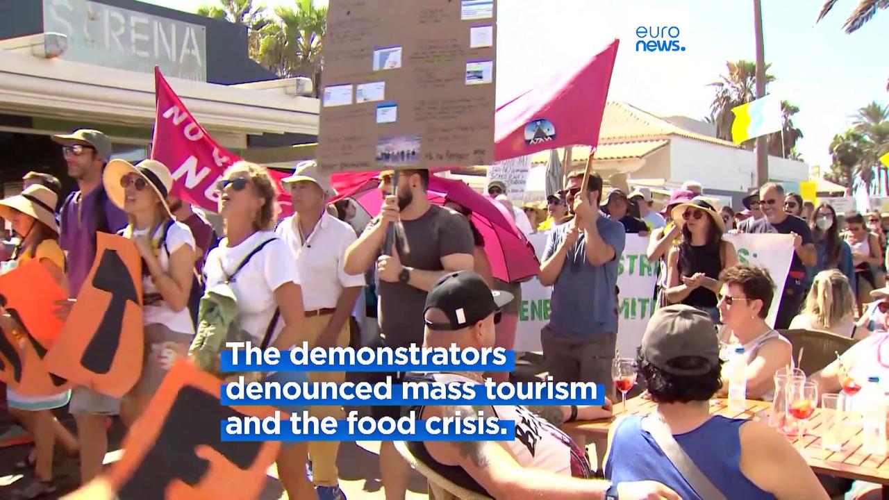 Thousands protest against over-tourism in Canary Islands