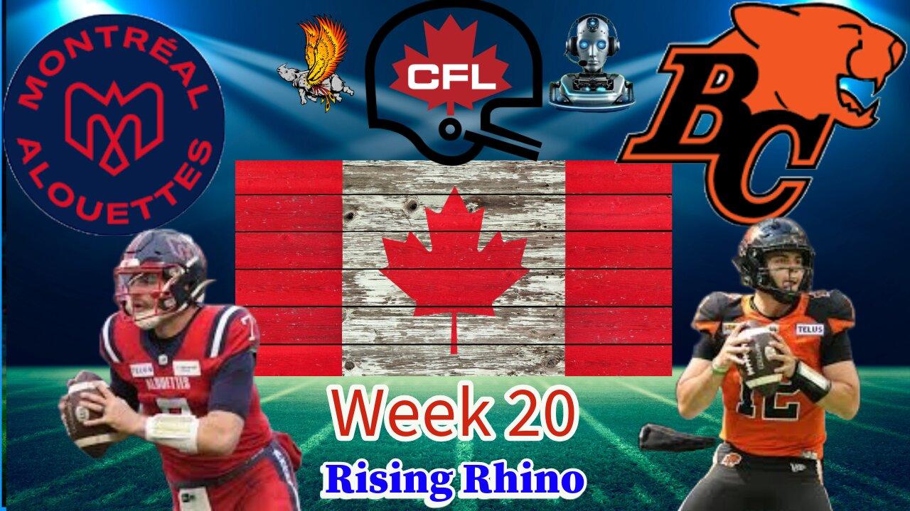 Montreal Alouettes Vs B.C Lions Week 20 Watch Party and Play by Play