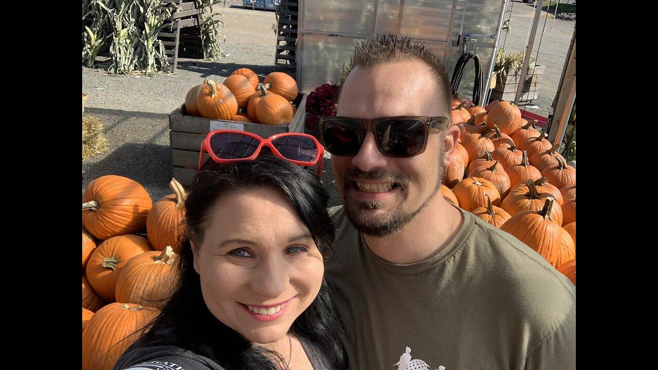 Carving pumpinks with Agnes and Brandon