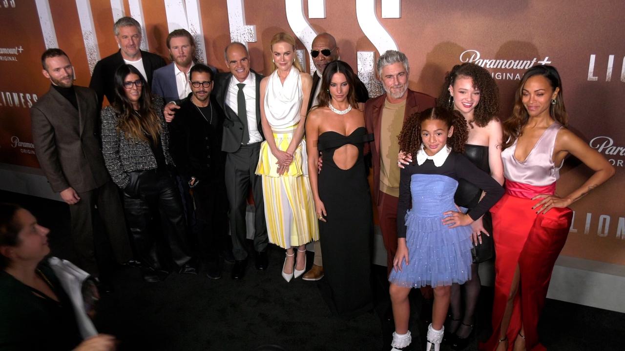 The cast of 'Lioness' poses together at the season 2 premiere event in Los Angeles