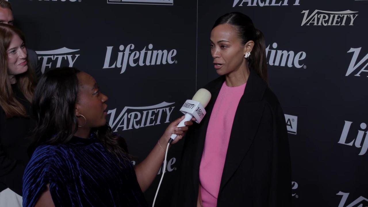 Zoe Saldaña - Red Carpet Interview at Variety's Power of Women