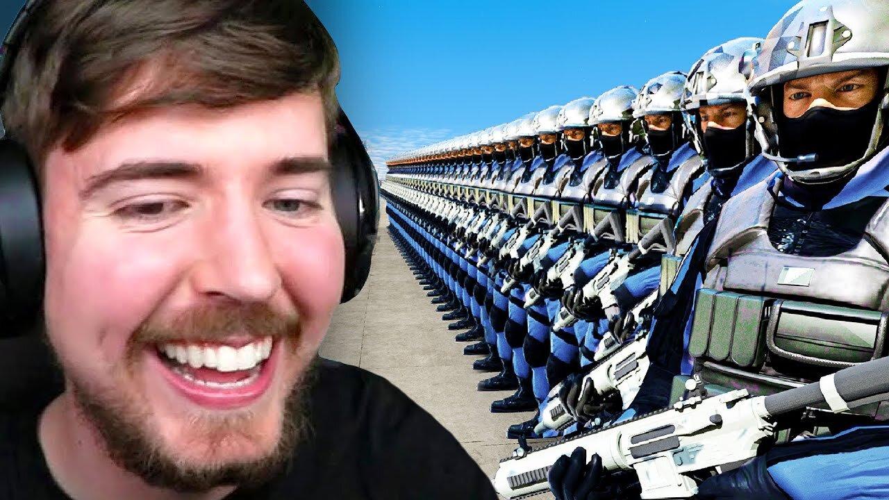 Live Gaming with Mr Beast - 1 vs 100 Players Manhunt!