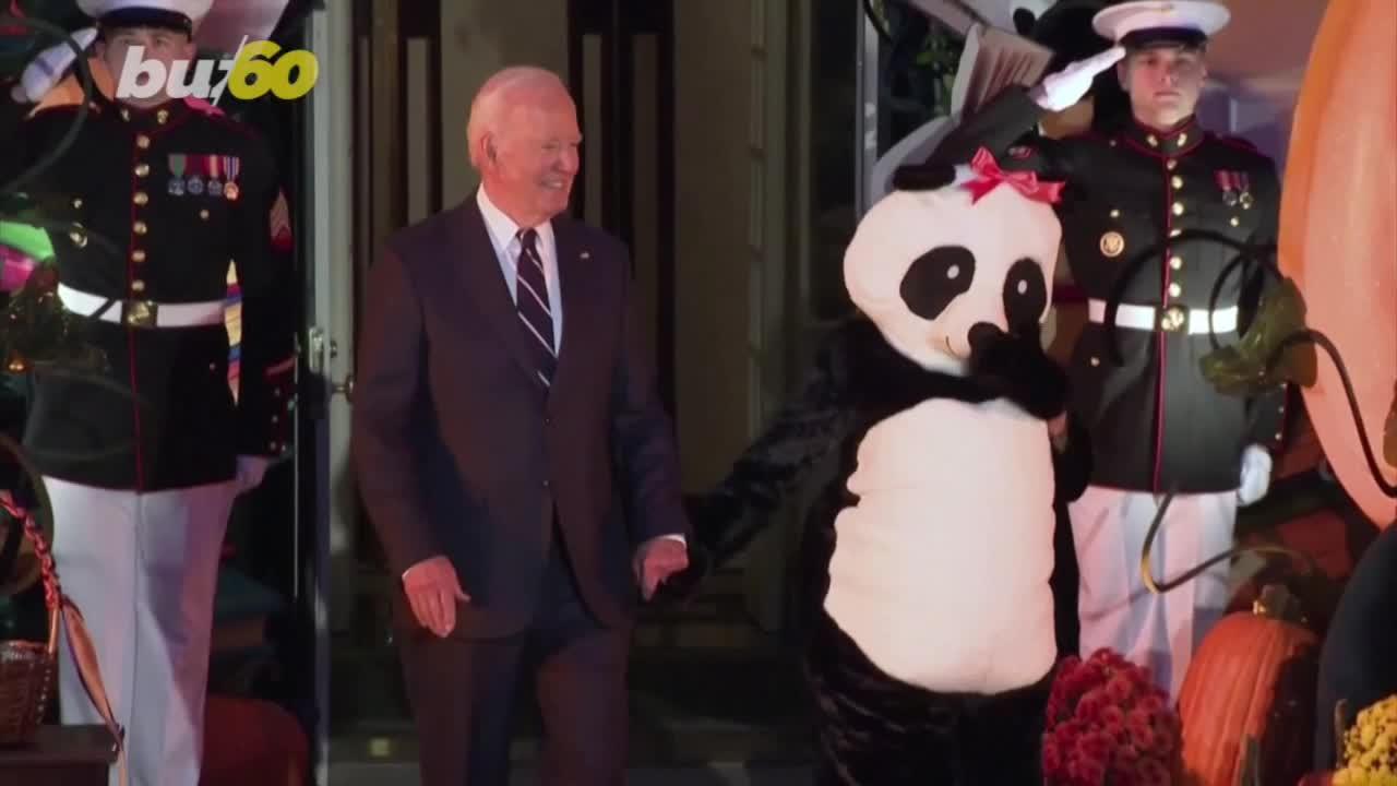 Joe and Jill Biden Hand Out Candy to Trick or Treaters